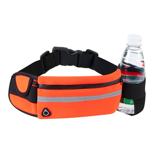 Riñonera Expandible Reforzada Running Impermeable Bolso Variante Color Naranja