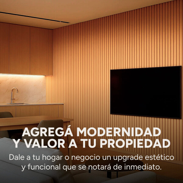 Pack x20 Wpc Simil Madera Wall Panel Lambrin 2.90x16.7 Color Marrón Madera 1