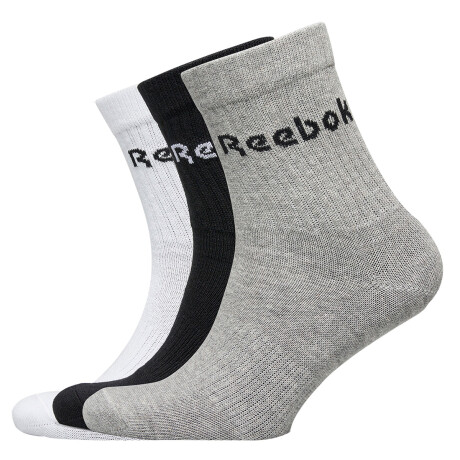 Medias Deportivas Reebok Largas Unisex Pack x3 Pares Negro/Blanco/Gris