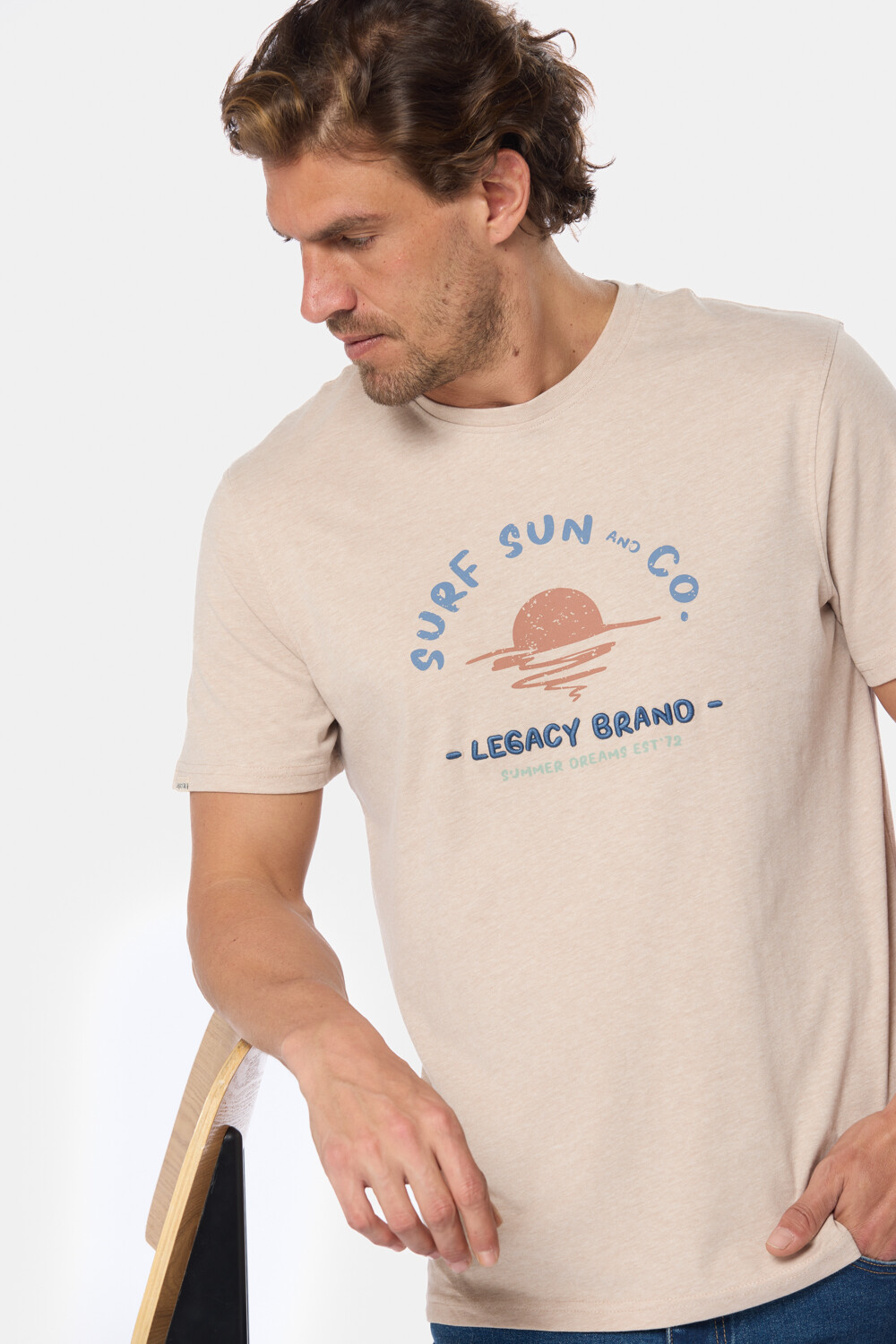 REMERA BORDADA Beige