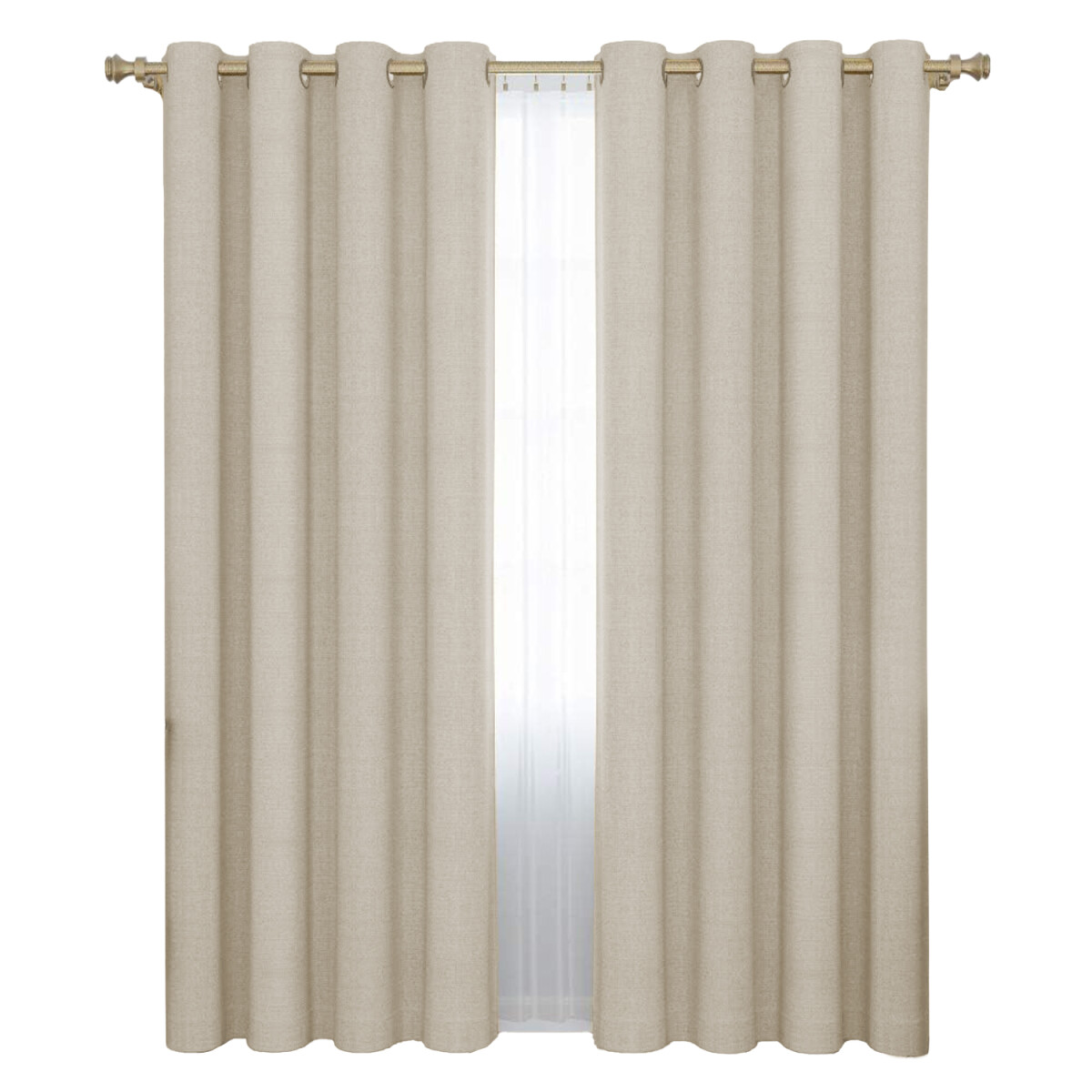 Set x2 Cortina Blackout 140x230 Cm Living Dormitorio - Gris Gaspeado Claro 