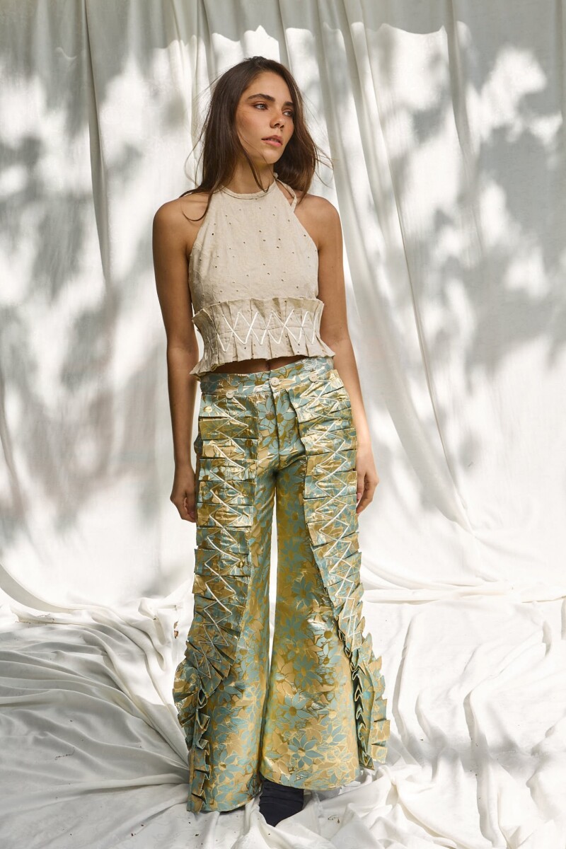 Brocato Dancing Queen Pants Verde Agua / Dorado