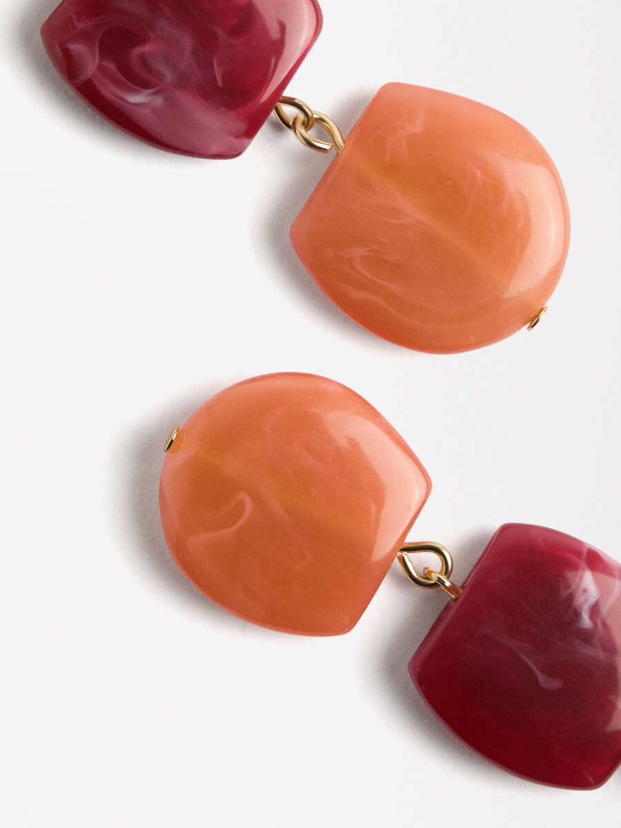 Pendientes Largos Efecto Piedra multicolor