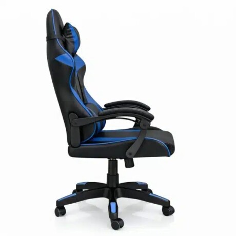Silla Gamer Ergonómica con Masajes Negra y Azul 001