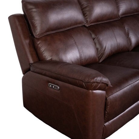 RECLINER ELÉCTRICO 3 CUERPOS CUERO-Y-SIMIL-CUERO MARRON JOSHUA