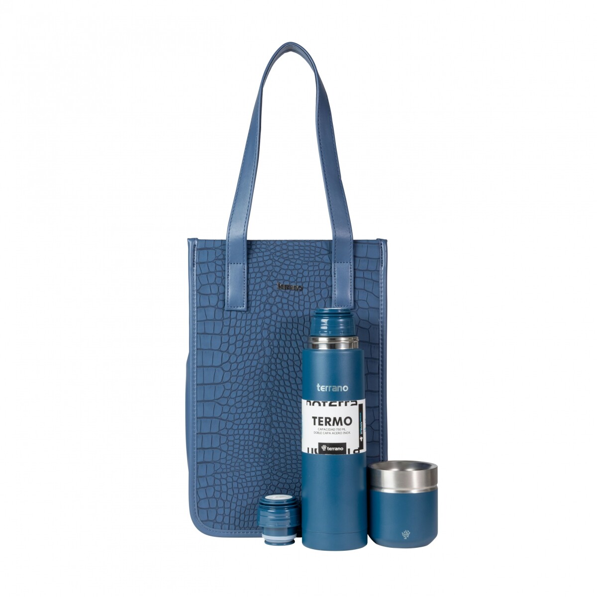Kit Completo Bala + Matera Bolsito Croco - Azul 