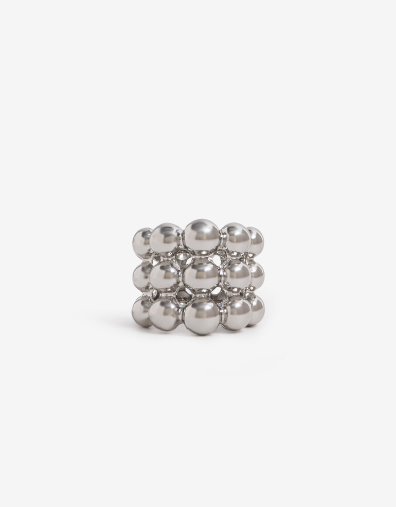 Anillos Medianos y Grandes Metal Anillos Medianos, Metal Balls - Plateado Rodio
