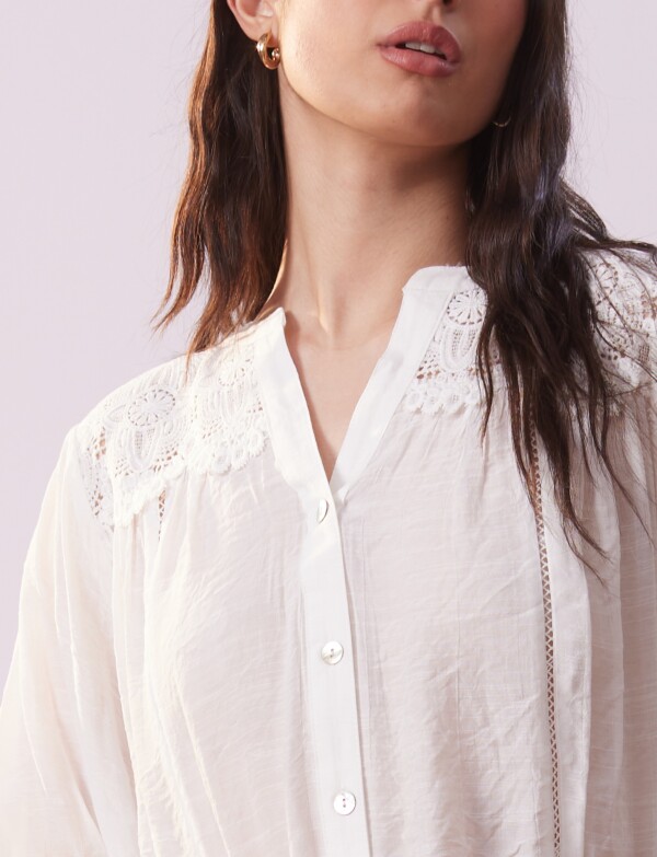 Blusa Crochet BLANCO