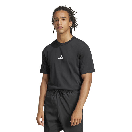 Remera de Hombre Adidas Essentials Logo Negro - Blanco
