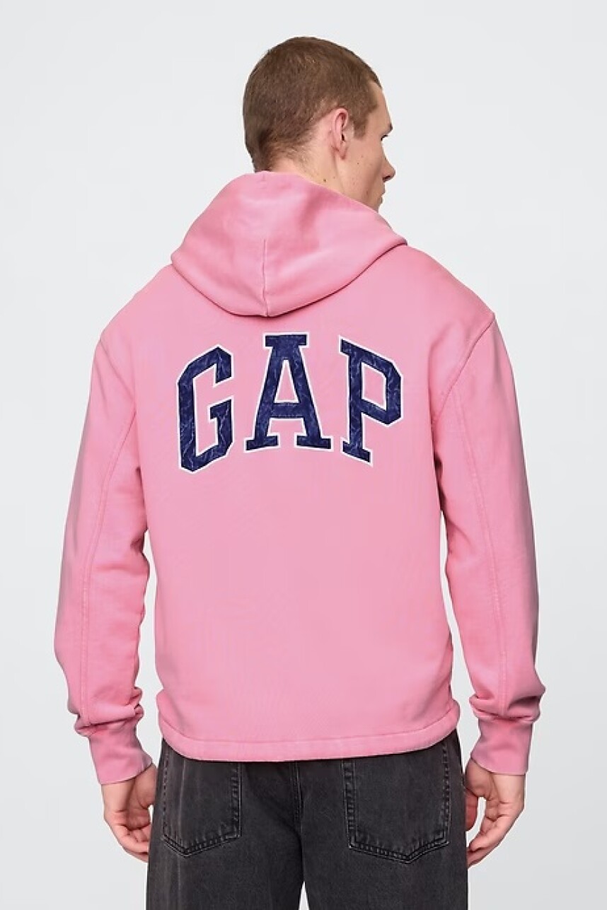 Buzo Canguro Logo Gap Poncho Hombre French Pink 587
