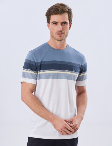 REMERA RAYADA DE ALGODÓN Blanco