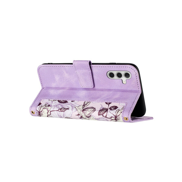 Flip cover Samsung Galaxy A15 diseño floral púrpura Flip Cover Samsung Galaxy A15 Diseño Floral Púrpura