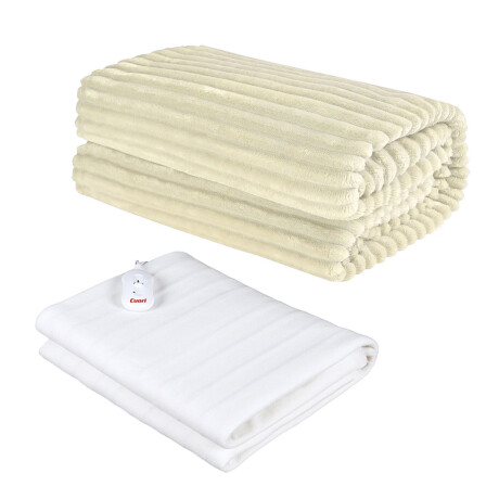 Set Invierno Manta Frazada Polar 1 Pza + Calienta Cama CuorI Natural