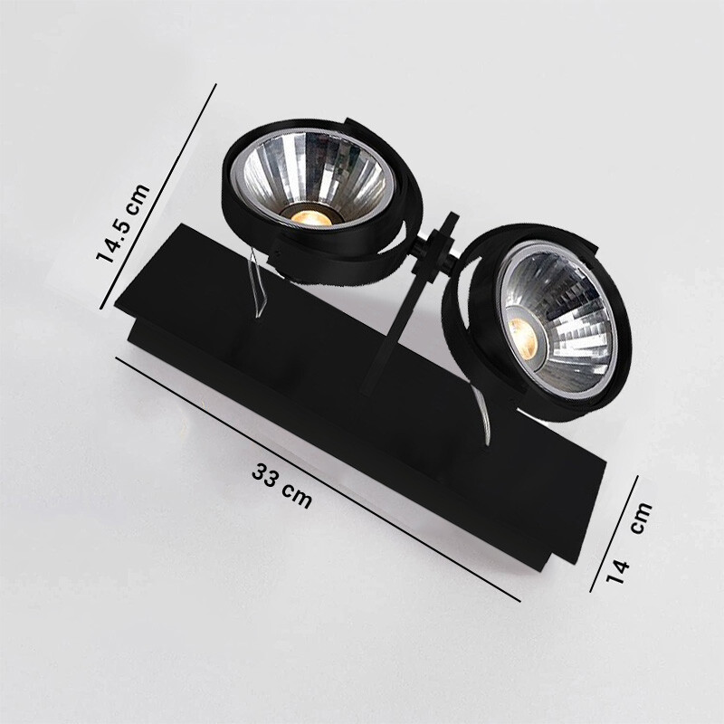 LUMINARIA MERCIA ADOSAR ORIENTABLE X2 Luminaria de techo Mercia Doble Negro