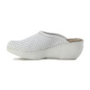 Zueco Country de Mujer Calado Cuero Blanco