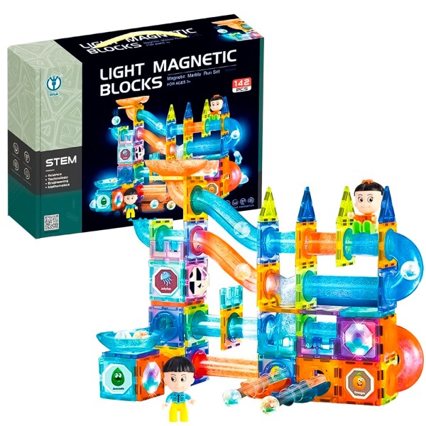 Juego Bloques Magnéticos 142 Pcs Con Luz Construcción Juego Bloques Magnéticos 142 Pcs Con Luz Construcción