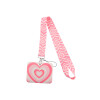 Correa con tarjetero diseño corazones rosa Correa Con Tarjetero Diseño Corazones Rosa