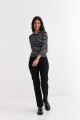 Remera m/l cuello a la base NEGRO Y BLANCO