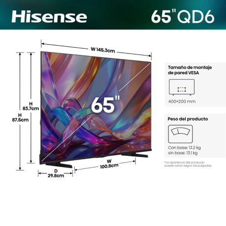 HISENSE SMART TV 65 QLED 65QD68SG V01