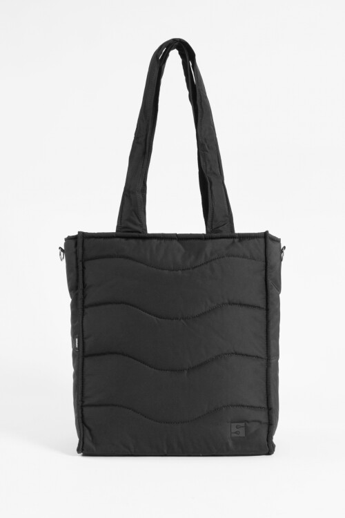 Shopper pespunte puffy negro