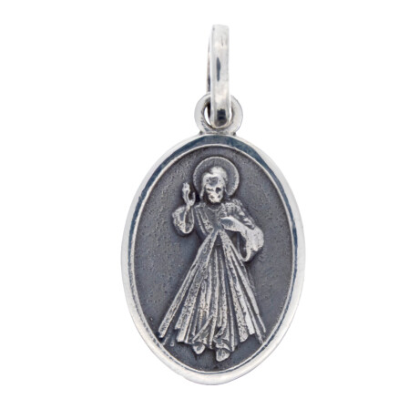 Medalla religiosa de plata 925, Medjugore y Cristo. Medalla religiosa de plata 925, Medjugore y Cristo.