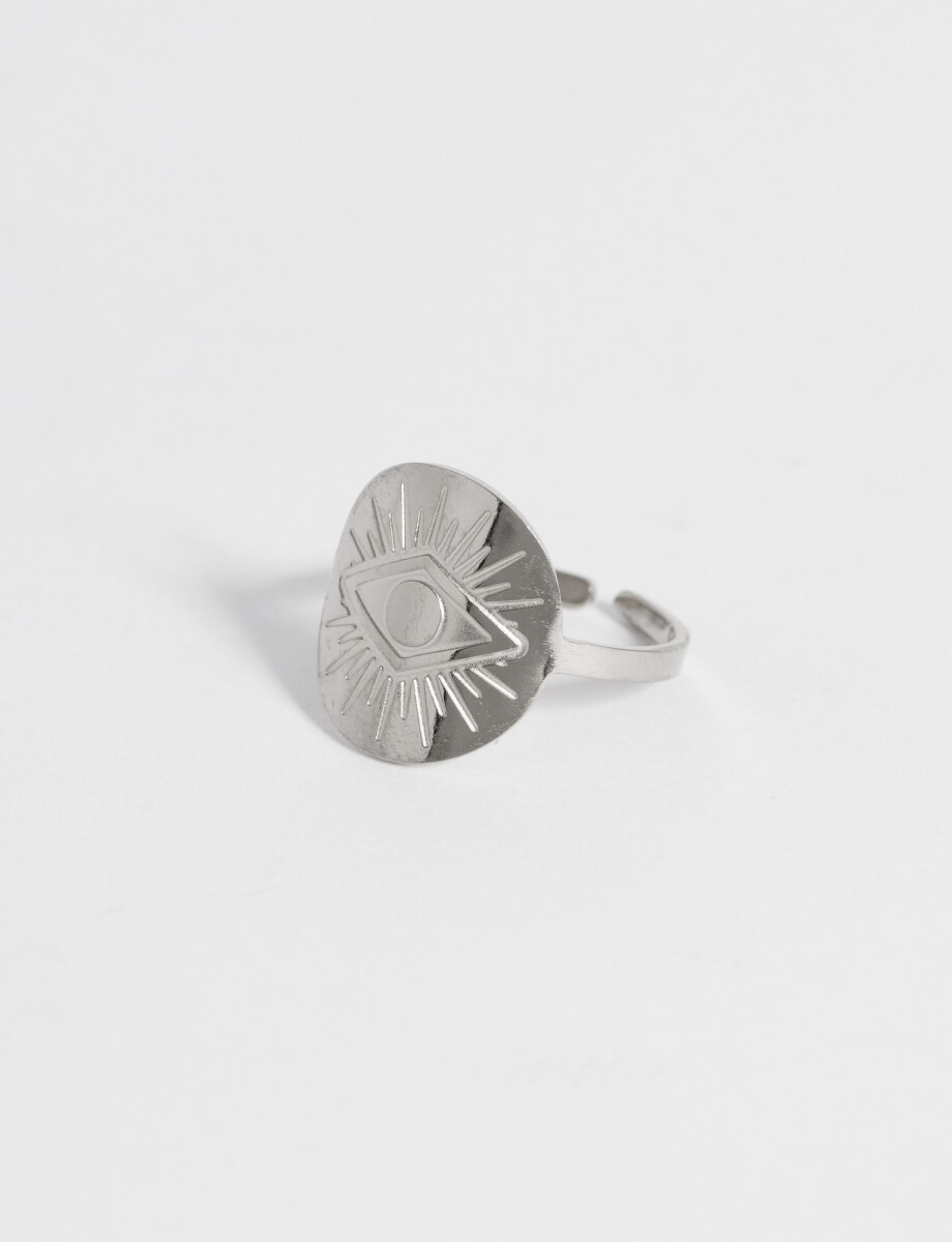 Anillo acero ojo ajustable - plateado 