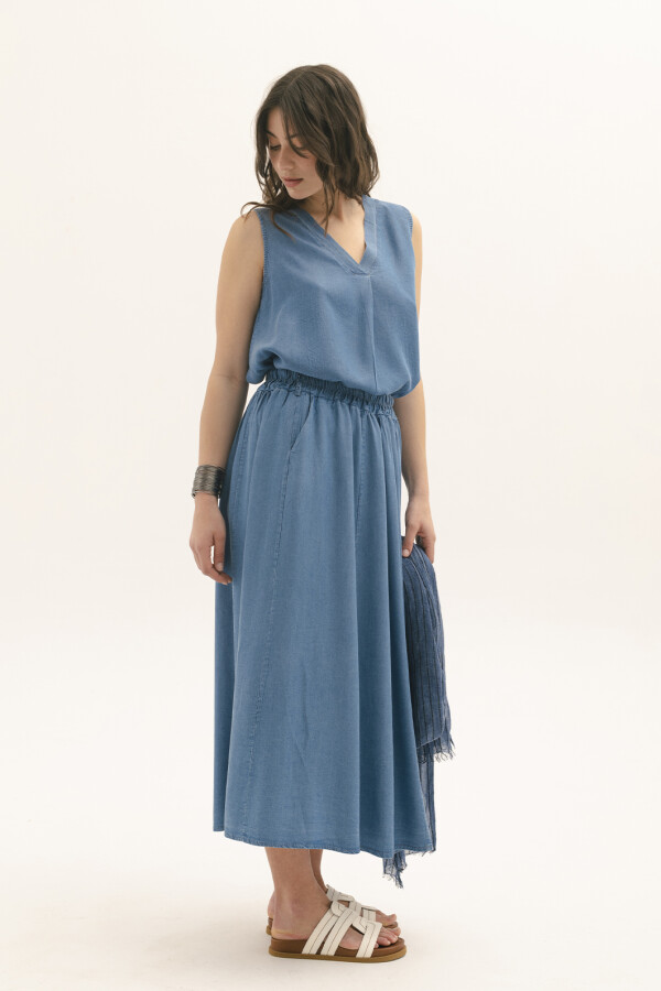 TOP JEAN LYOCELL AZUL