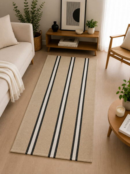 ALFOMBRA DE YUTE Y ALGODÓN BEIGE