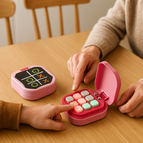 Juego de mesa TATETI electrónico digital Rosado
