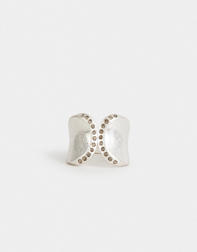 Anillos Medianos y Grandes Strass Anillo Con Strass - Plateado