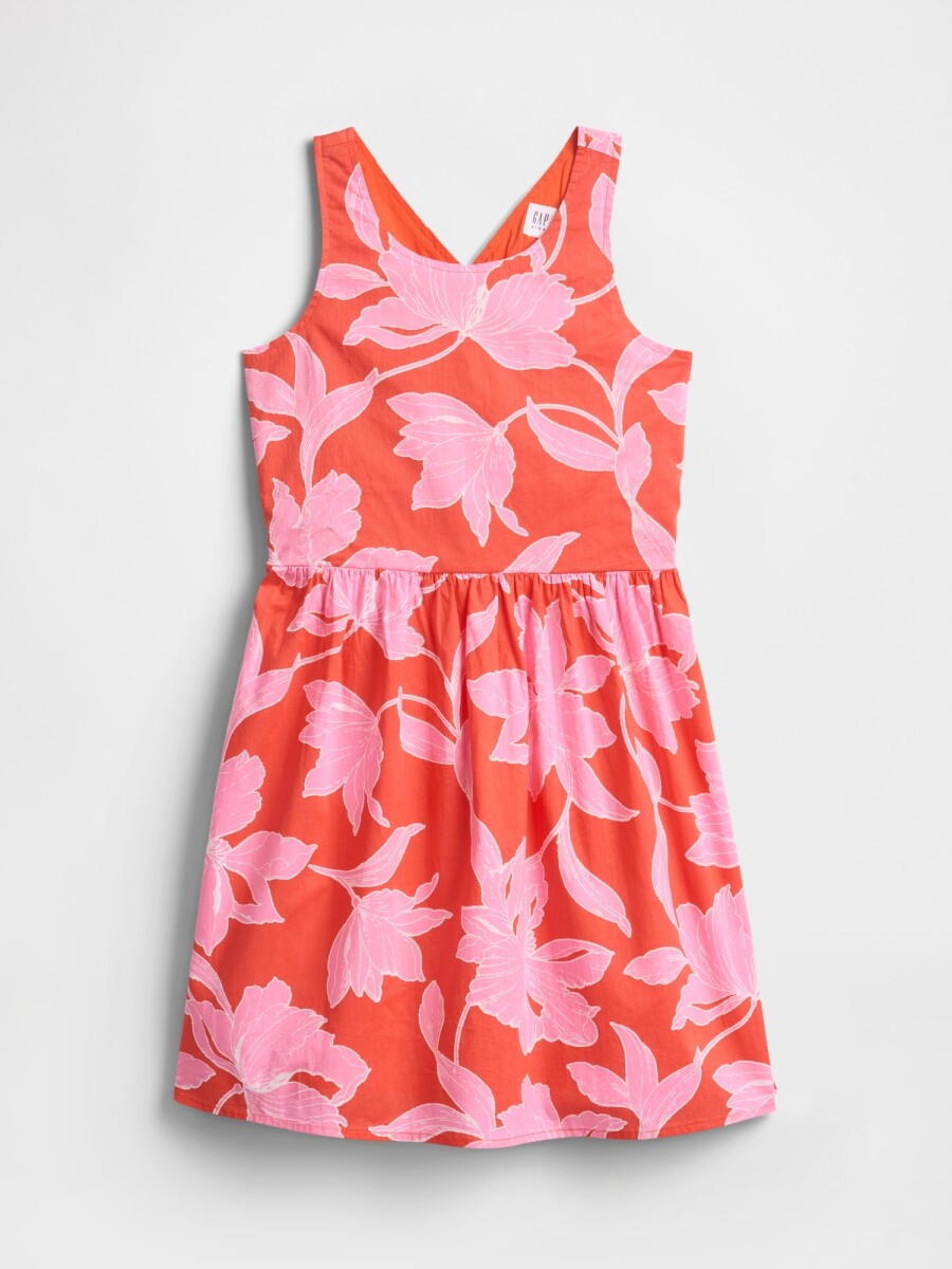 Vestido Espalda Cruzada Niña - Pink Floral 