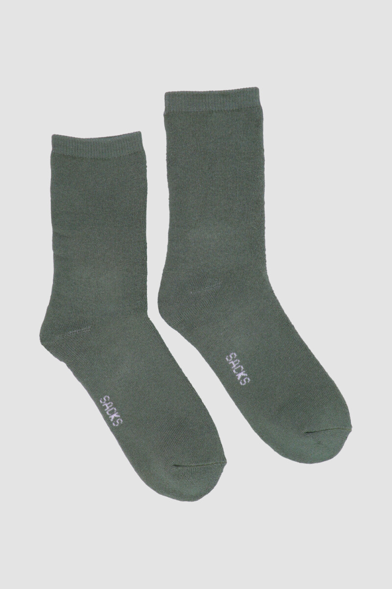Medias lisas. de abrigo. por tener felpa interior. Verde malva