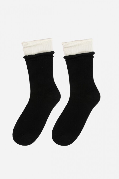 Medias doble detalle negro