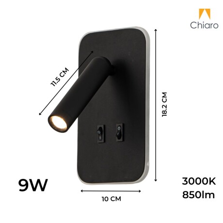 Portátil led de pared con SPOT móvil, DOBLE LUZ NEGRA