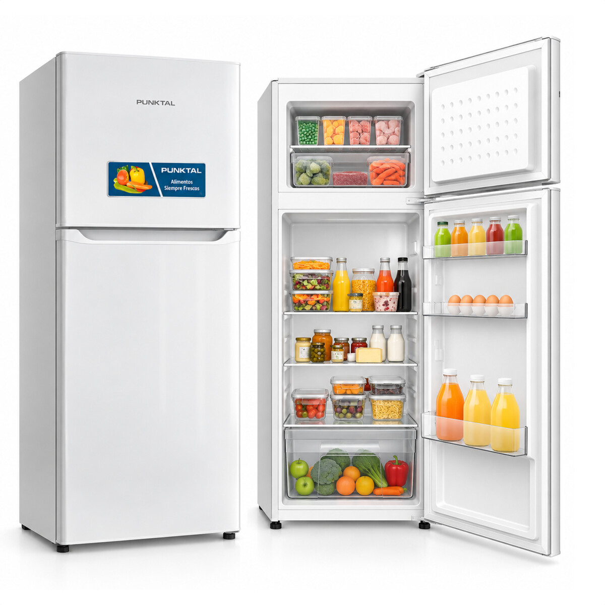 Heladera Punktal Con Freezer De 215 L Pk-211 Hb - HELADERA PUNKTAL FH 215L PK-211HB 
