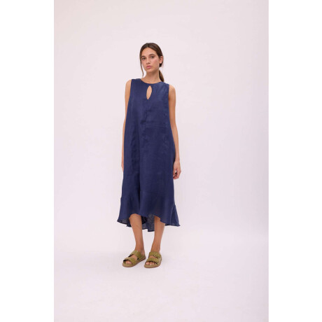 VESTIDO POLK LONG Azul