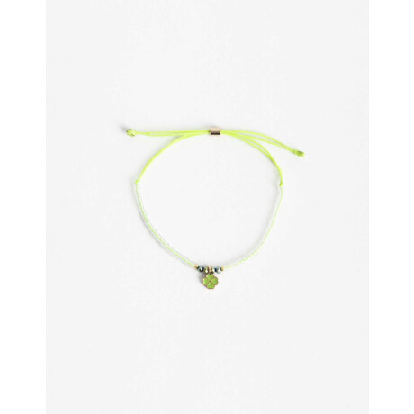 Pulsera Flexible Cordón Y Dije Dorado