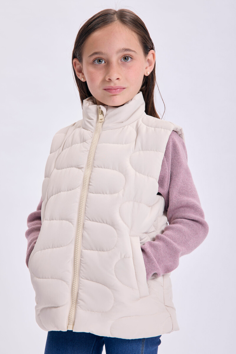 Chaleco capitoneado Beige