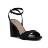 Ramarim Sandalia Con Pulsera Taco Cuadrado Forrado Negro