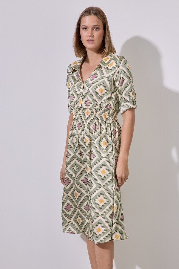 Vestido Printed MULTI/VERDE