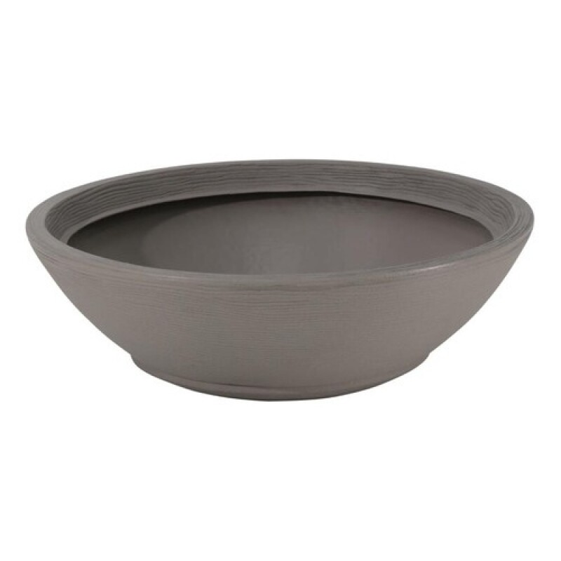 Maceta Indi Tramontina 40cm diámetro con plato en plástico resistente Símil Cemento