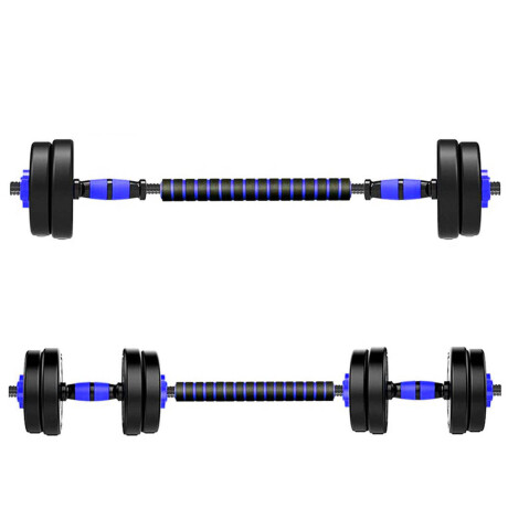 Set 2 Mancuernas + Barra 3en1 + 30kg Disco Pesa PVC 2x10KG + 2x5KG