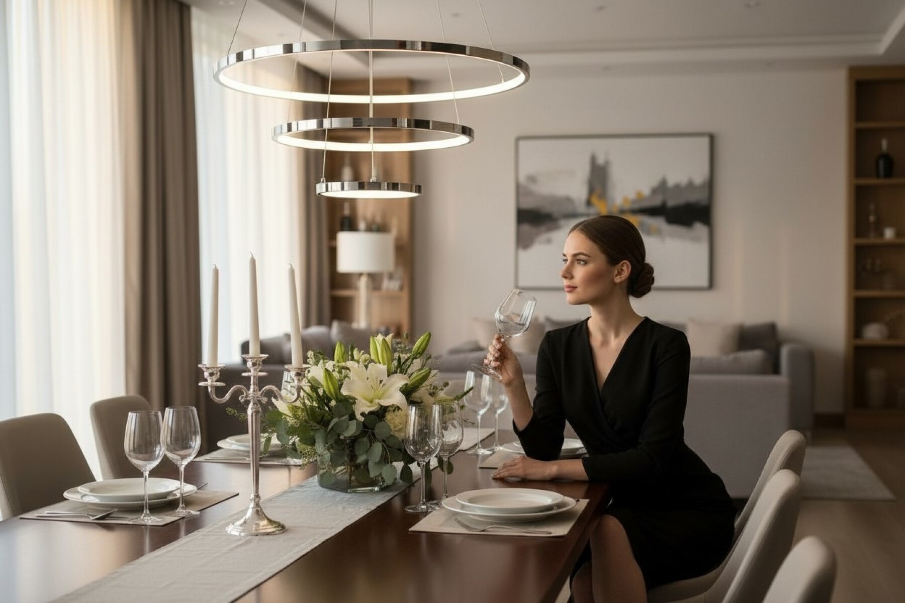 Luminaria Colgante De Aros Hd2061 