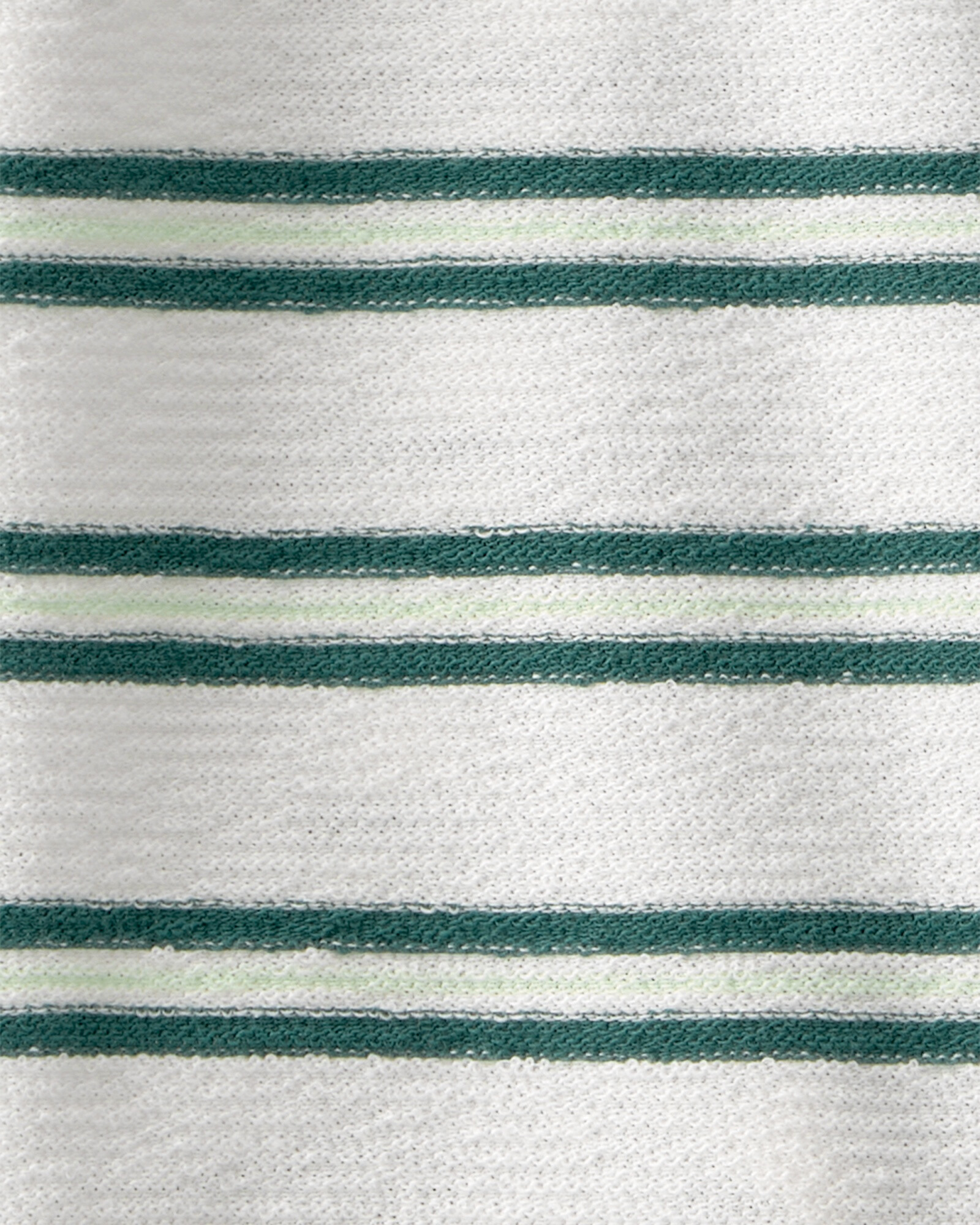 Monito polo corto de algodón, verde y blanco, diseño a rayas Monito polo corto de algodón, verde y blanco, diseño a rayas