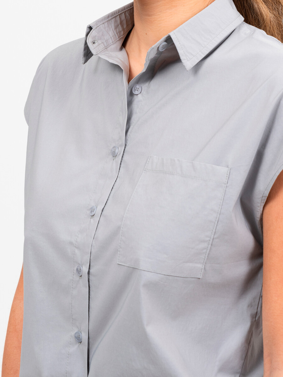 Camisa boxy lisa - gris 