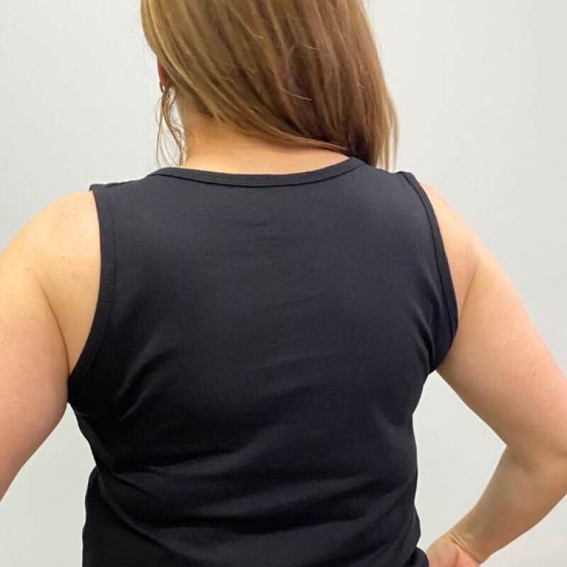 Musculosa de Lino Italiana Negro