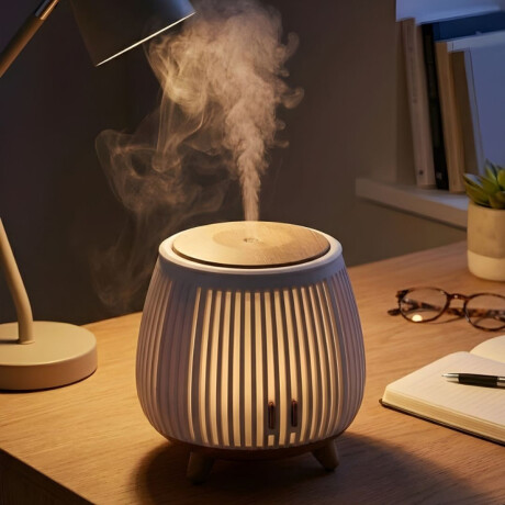 Difusor vaporizador de aceites con tapa de madera - 9x12cm Marron