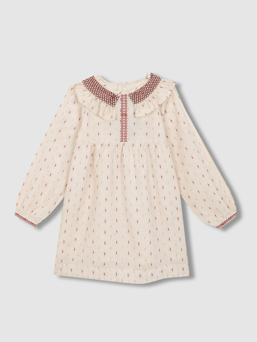 Vestido Dobby Piedra Claro Melange