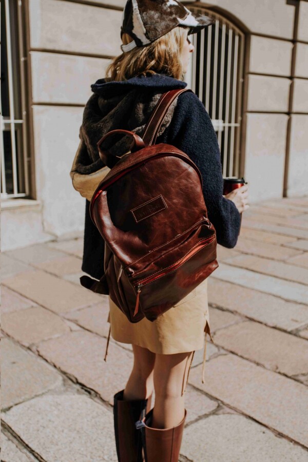 Mochila Moro Chocolate Red Zip