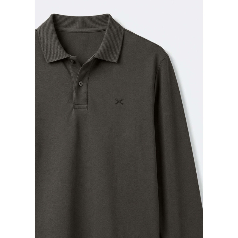 CAMISA POLO ML MASC CINZA ESCURO